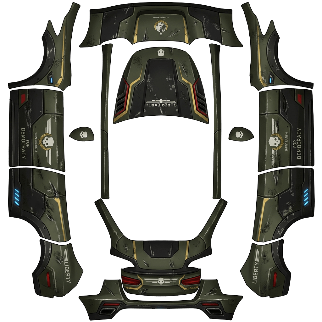 Model Y Wrap Design - flat wrap PNG for Model Y Paint Shop