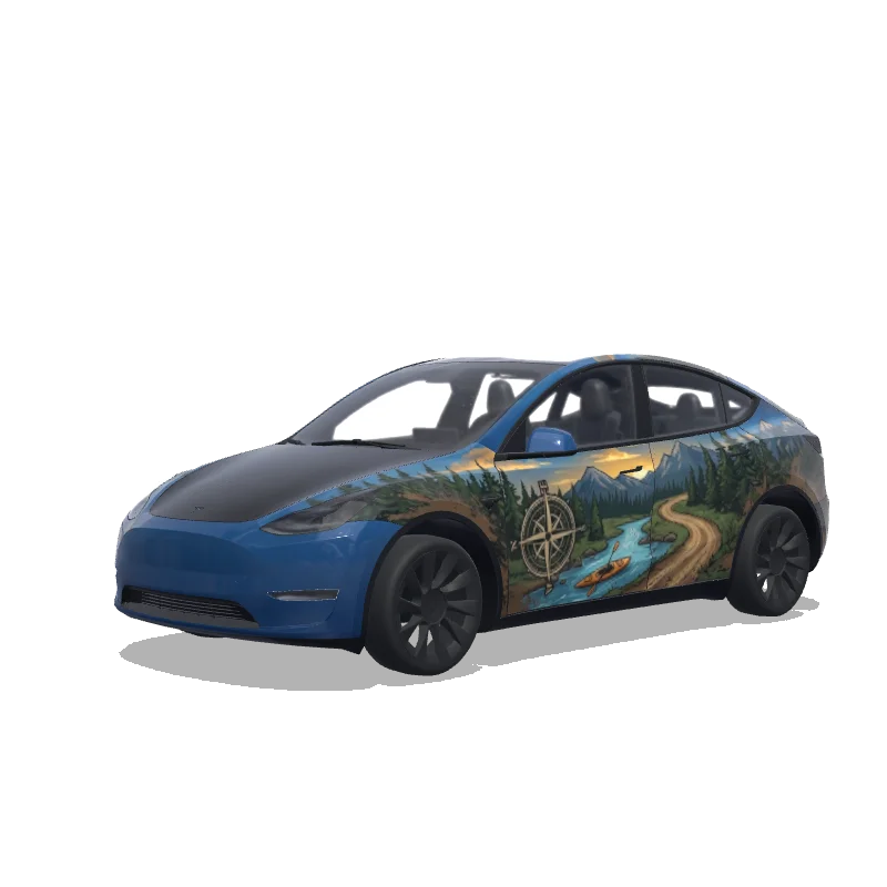 Tesla Model Y custom wrap design