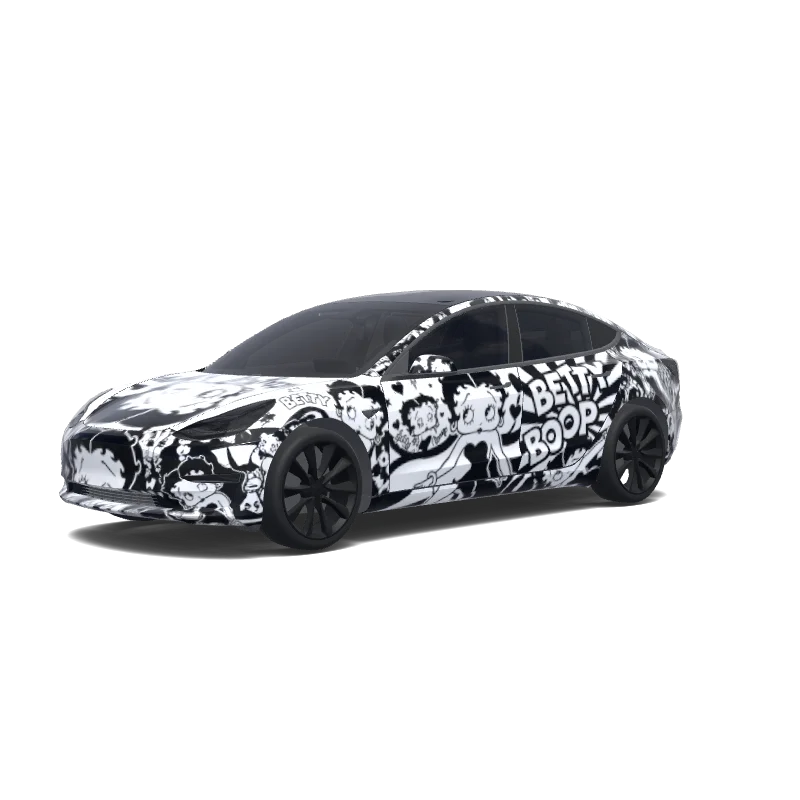 Tesla Model 3 anpassad wrap-design