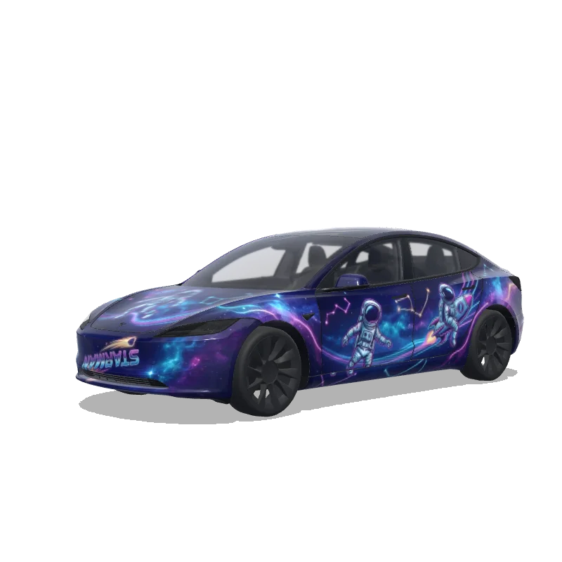 Tesla Model 3 (2024+ Standard/Premium) custom wrap design