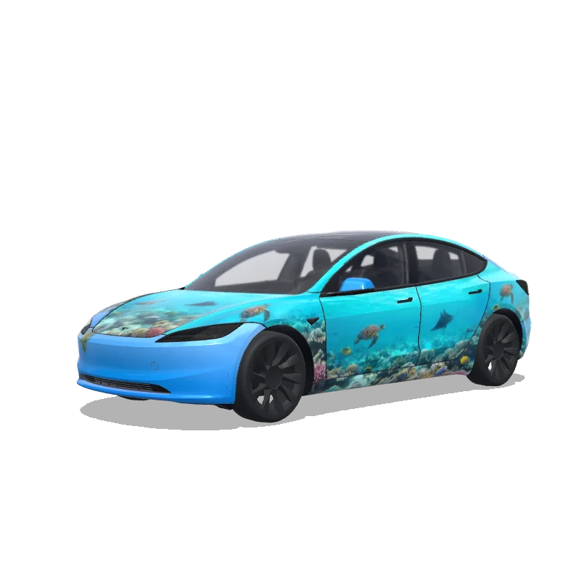Tesla Model 3 (2024+ Standard/Premium) custom wrap design