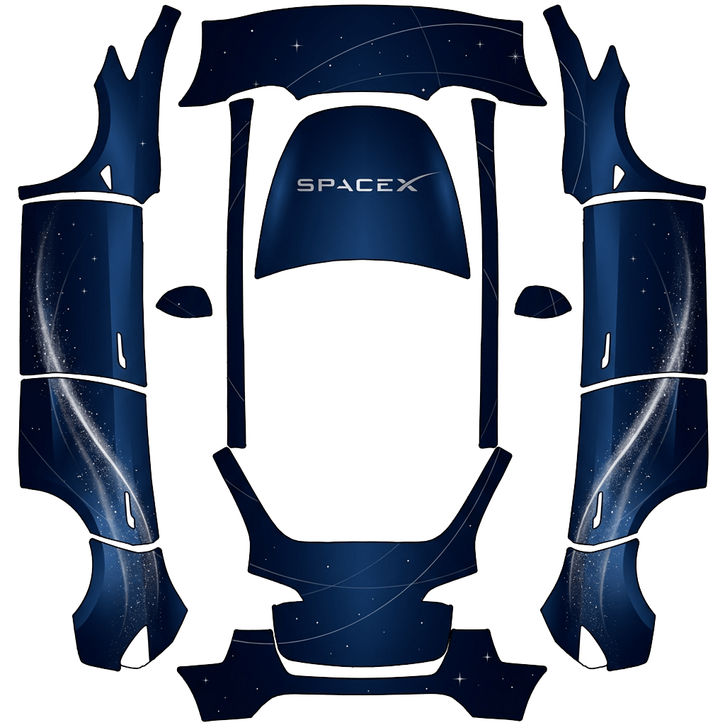 Model Y-folieringsdesign - flat wrap PNG for Model Y Paint Shop