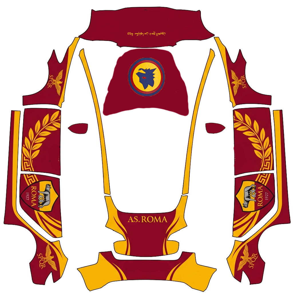 AS ROMA ITALIAN TEAM - flat wrap PNG for Model 3 Paint Shop