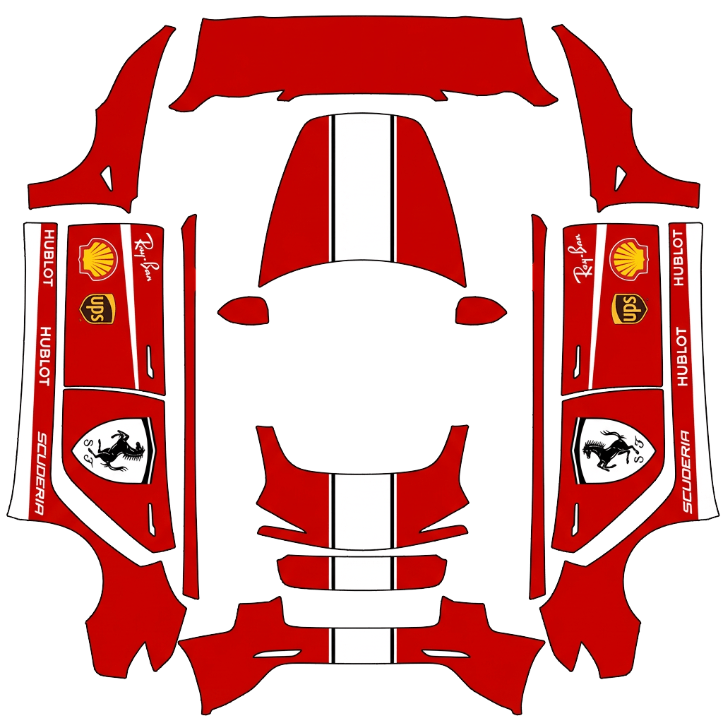 Diseño de vinilo para Model 3 - flat wrap PNG for Model 3 (2024+ Standard/Premium) Paint Shop