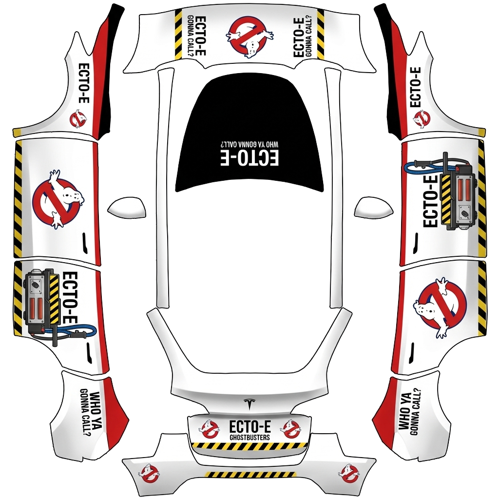 Model Y-folieringsdesign - flat wrap PNG for Model Y Paint Shop