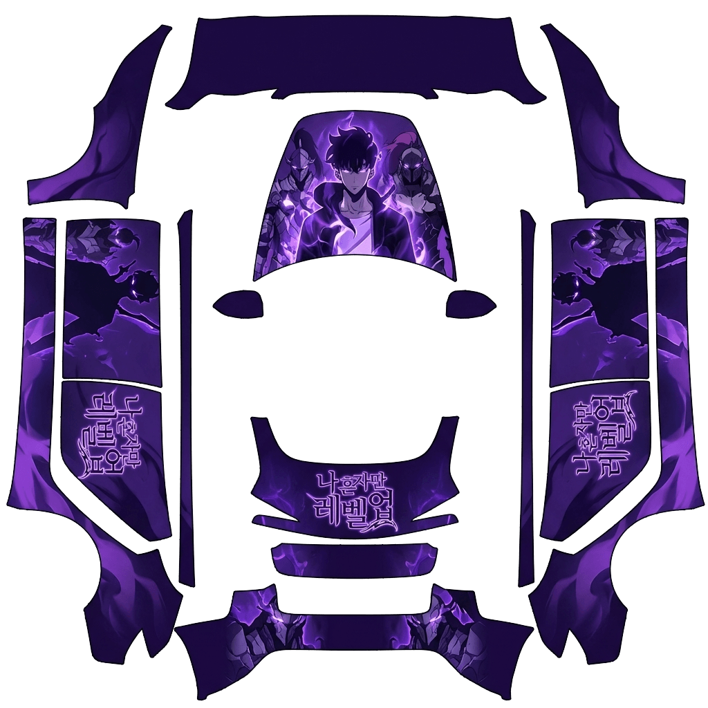 Model 3-folieringsdesign - flat wrap PNG for Model 3 (2024+ Standard/Premium) Paint Shop