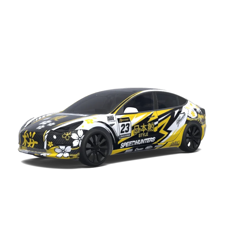 Tesla Model 3 tilpasset wrap-design