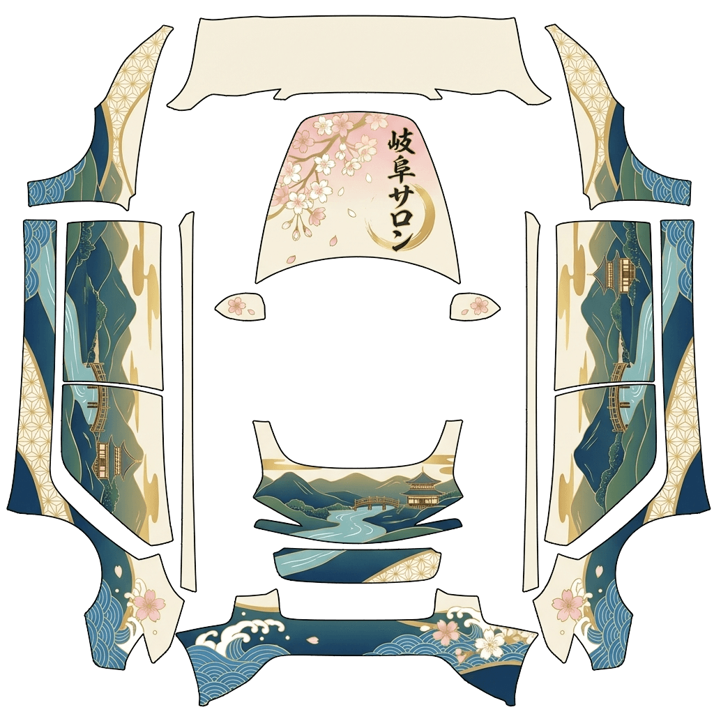 Model 3 Wrap Design - flat wrap PNG for Model 3 (2024+ Standard/Premium) Paint Shop