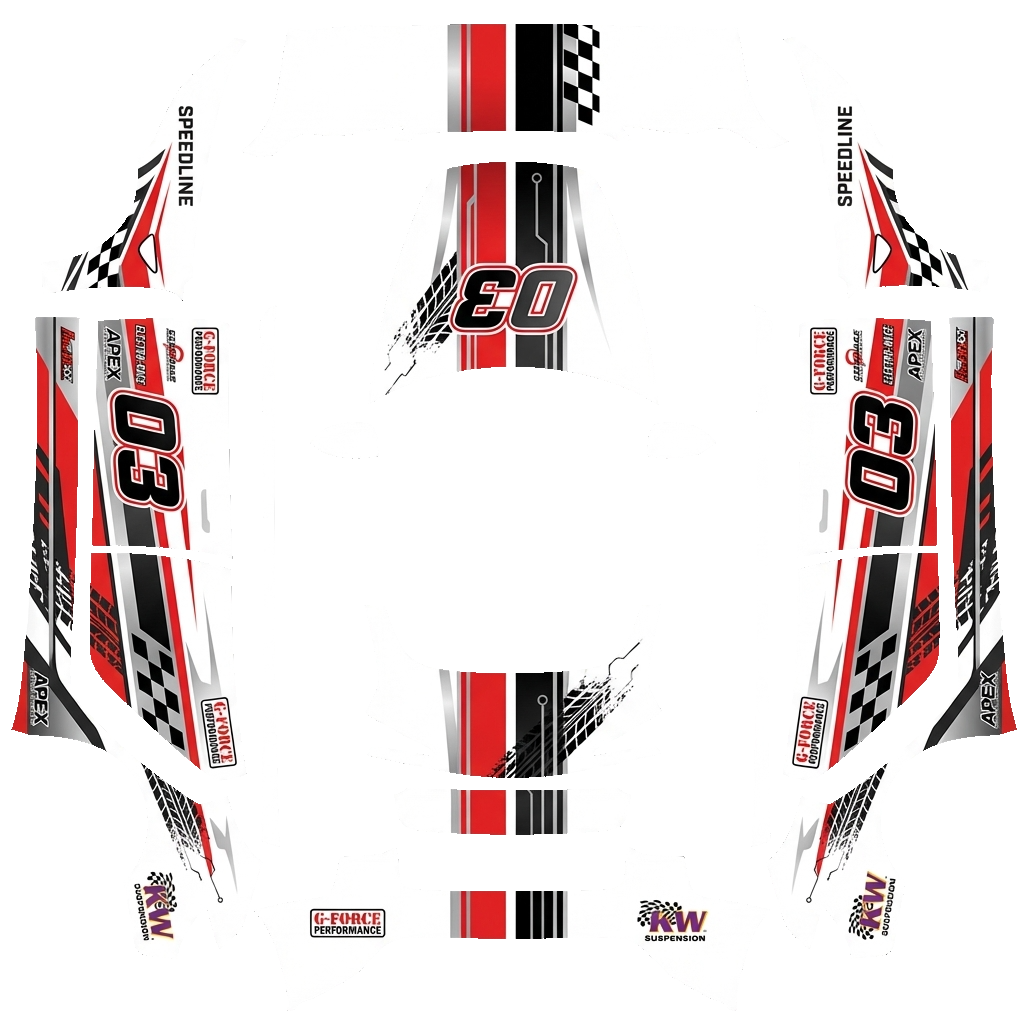 Model 3-folieringsdesign - flat wrap PNG for Model 3 (2024+ Standard/Premium) Paint Shop