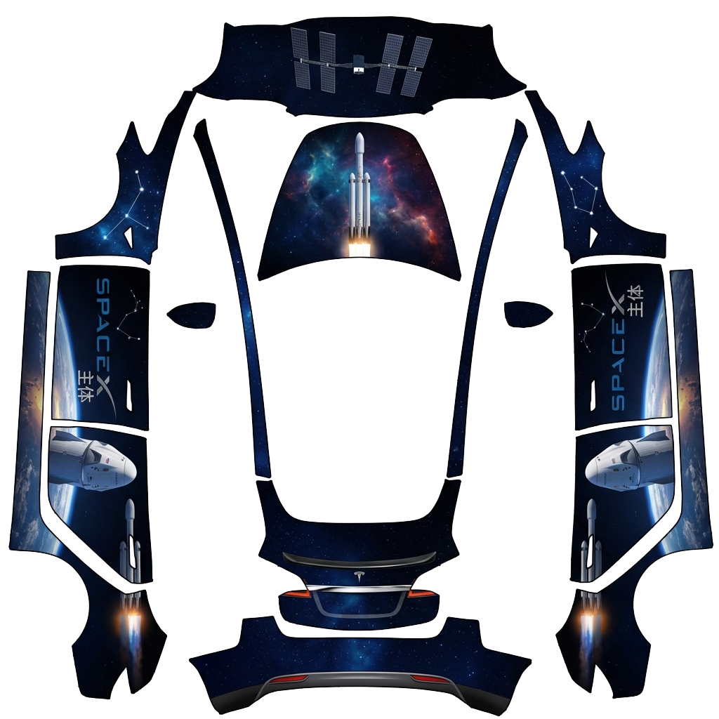 Model 3 Wrap Design - flat wrap PNG for Model 3 Paint Shop