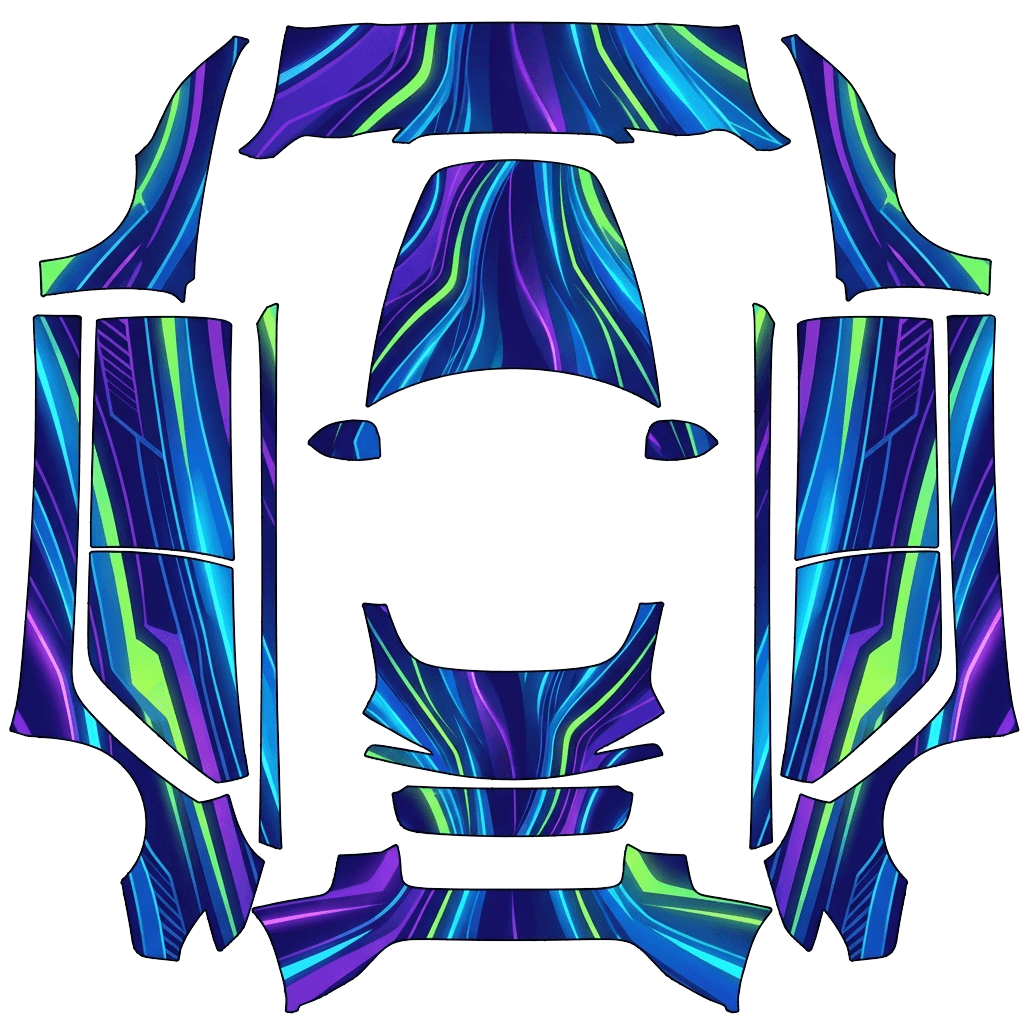 Model 3 Wrap Design - flat wrap PNG for Model 3 (2024+ Standard/Premium) Paint Shop