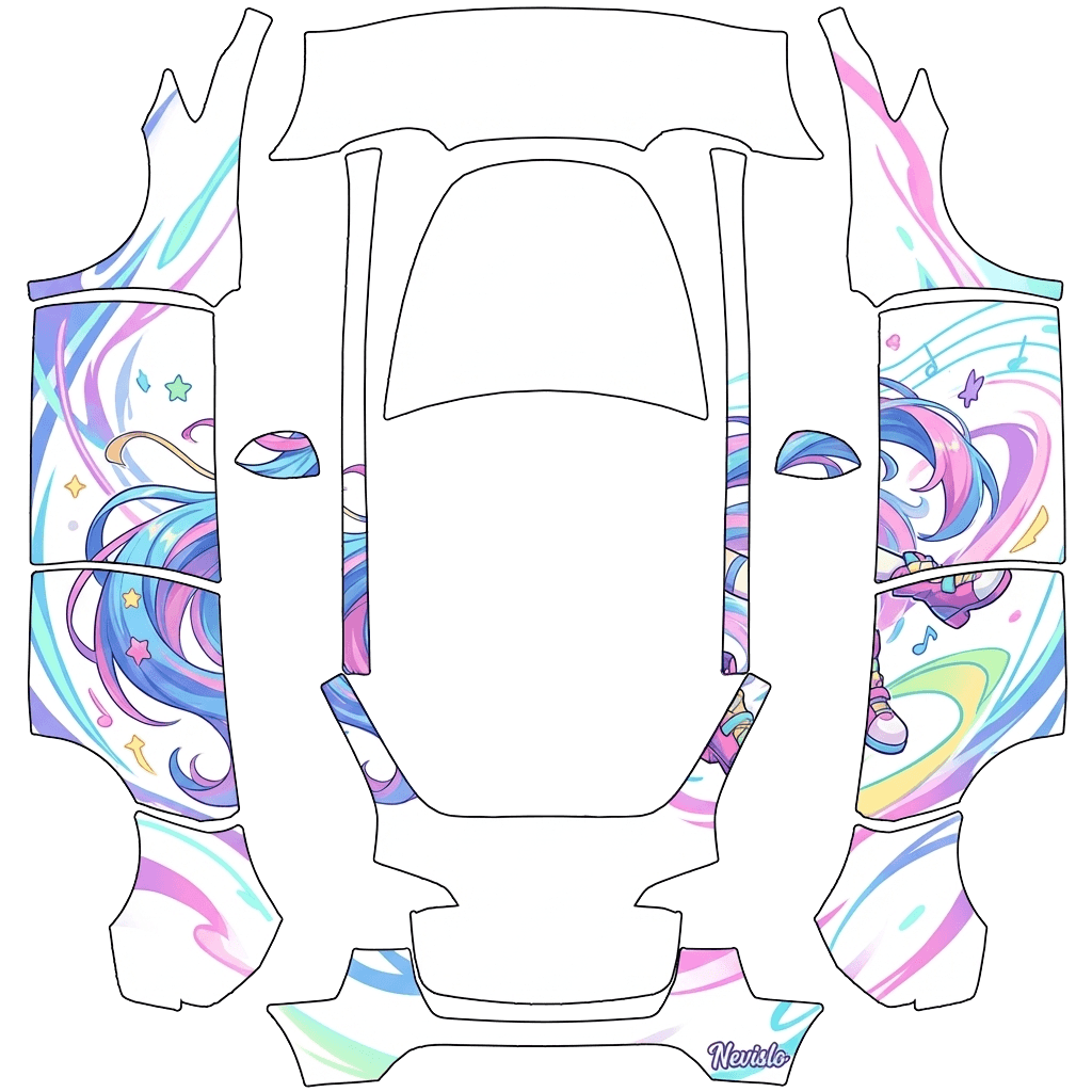Model Y Wrap Design - flat wrap PNG for Model Y Paint Shop