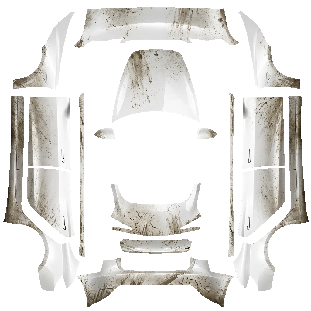 Diseño de vinilo para Model 3 - flat wrap PNG for Model 3 (2024+ Standard/Premium) Paint Shop