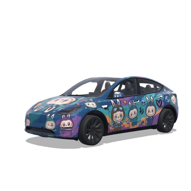 Tesla Model Y tilpasset wrap-design