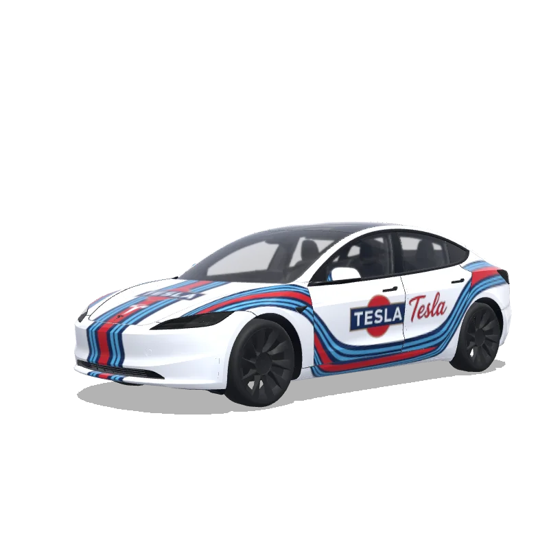 Racing Model 3 (2024+ Standard/Premium) wrap, 3D Paint Shop preview