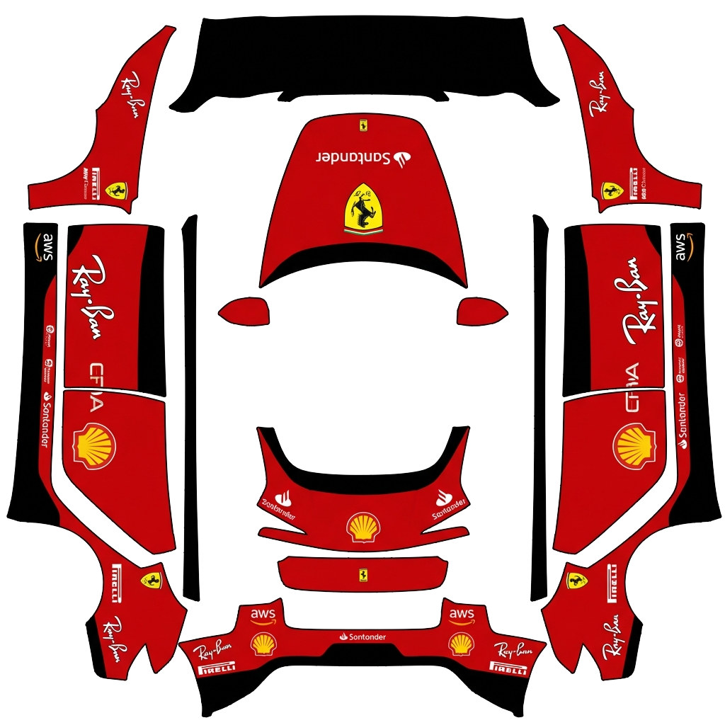 Model 3-folieringsdesign - flat wrap PNG for Model 3 (2024+ Standard/Premium) Paint Shop