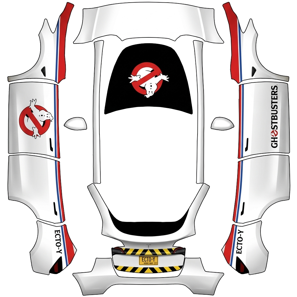 Model Y-folieringsdesign - flat wrap PNG for Model Y Paint Shop