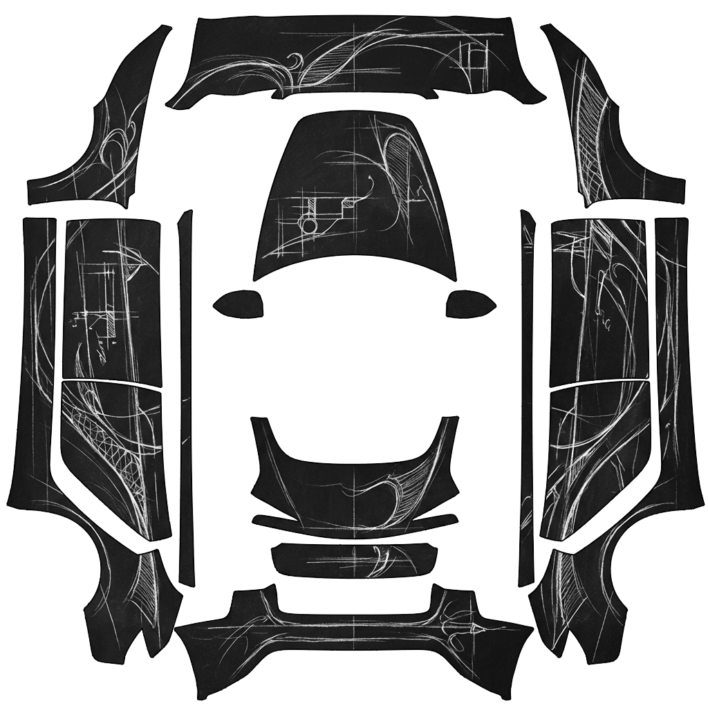 Model 3 Folierungsdesign - flat wrap PNG for Model 3 (2024+ Standard/Premium) Paint Shop