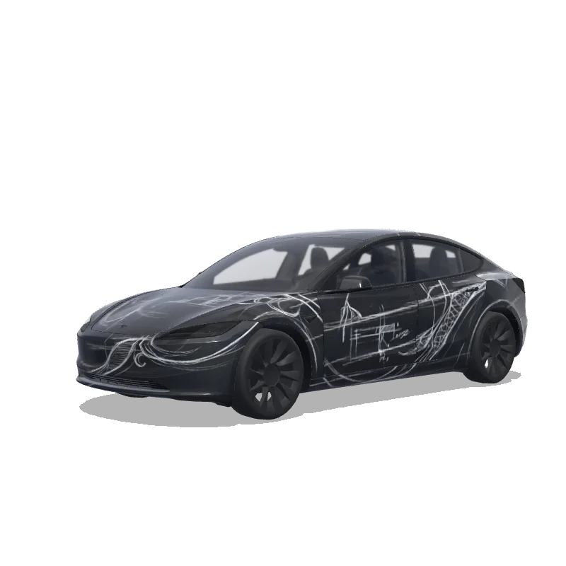Tesla Model 3 (2024+ Standard/Premium) custom wrap design