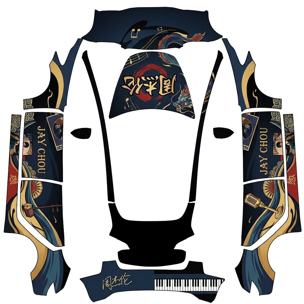 Wrapdesign voor Model 3 - flat wrap PNG for Model 3 Paint Shop