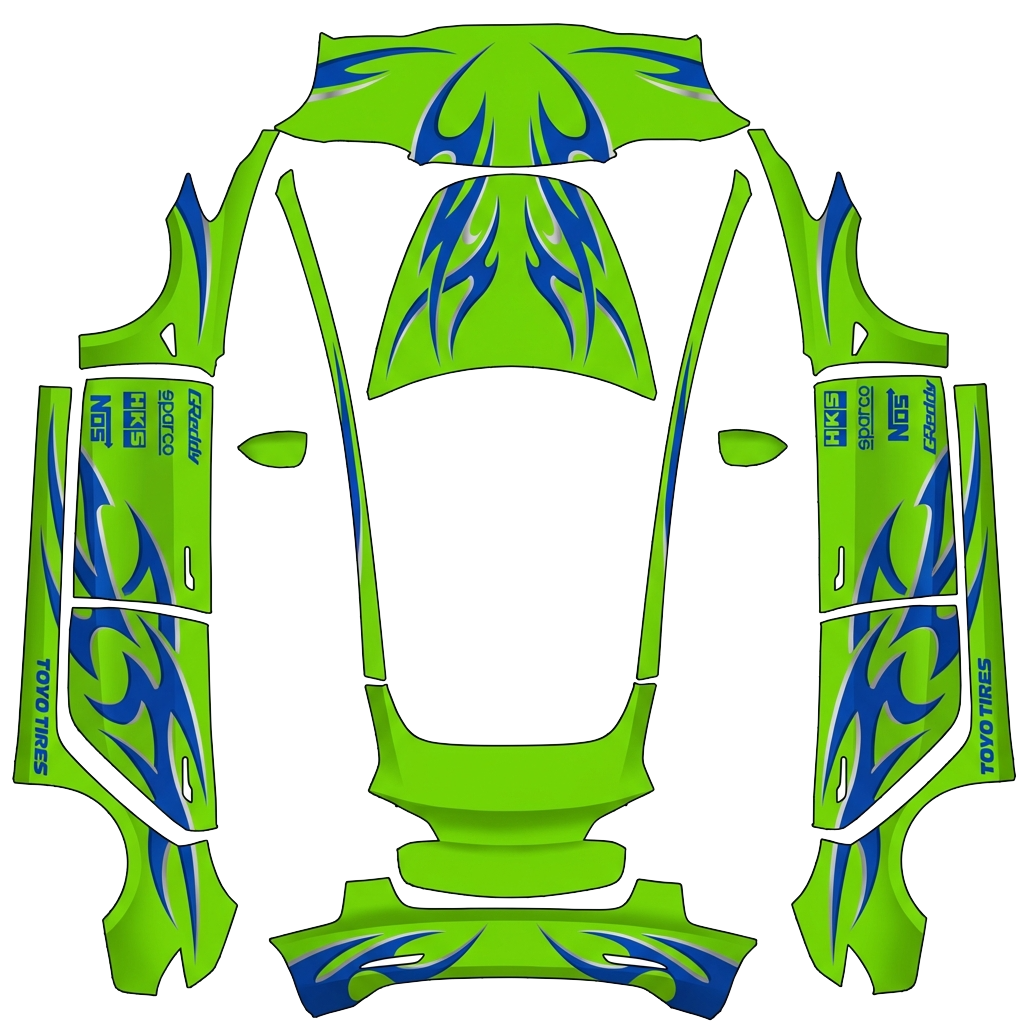 Model 3 Wrap Design - flat wrap PNG for Model 3 Paint Shop