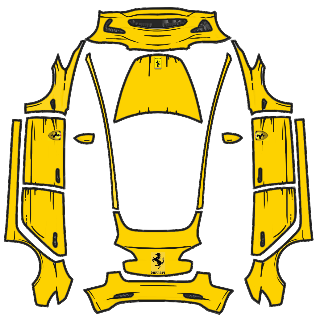 Yellow F - flat wrap PNG for Model 3 Paint Shop