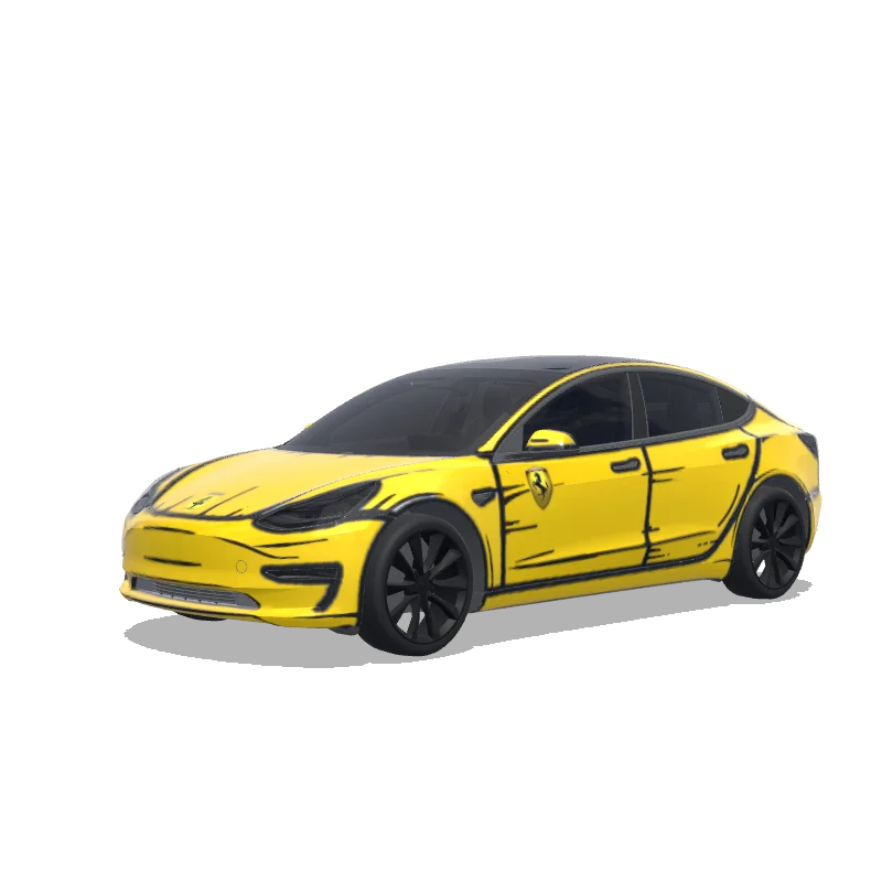 Yellow F - Tesla Model 3 wrap