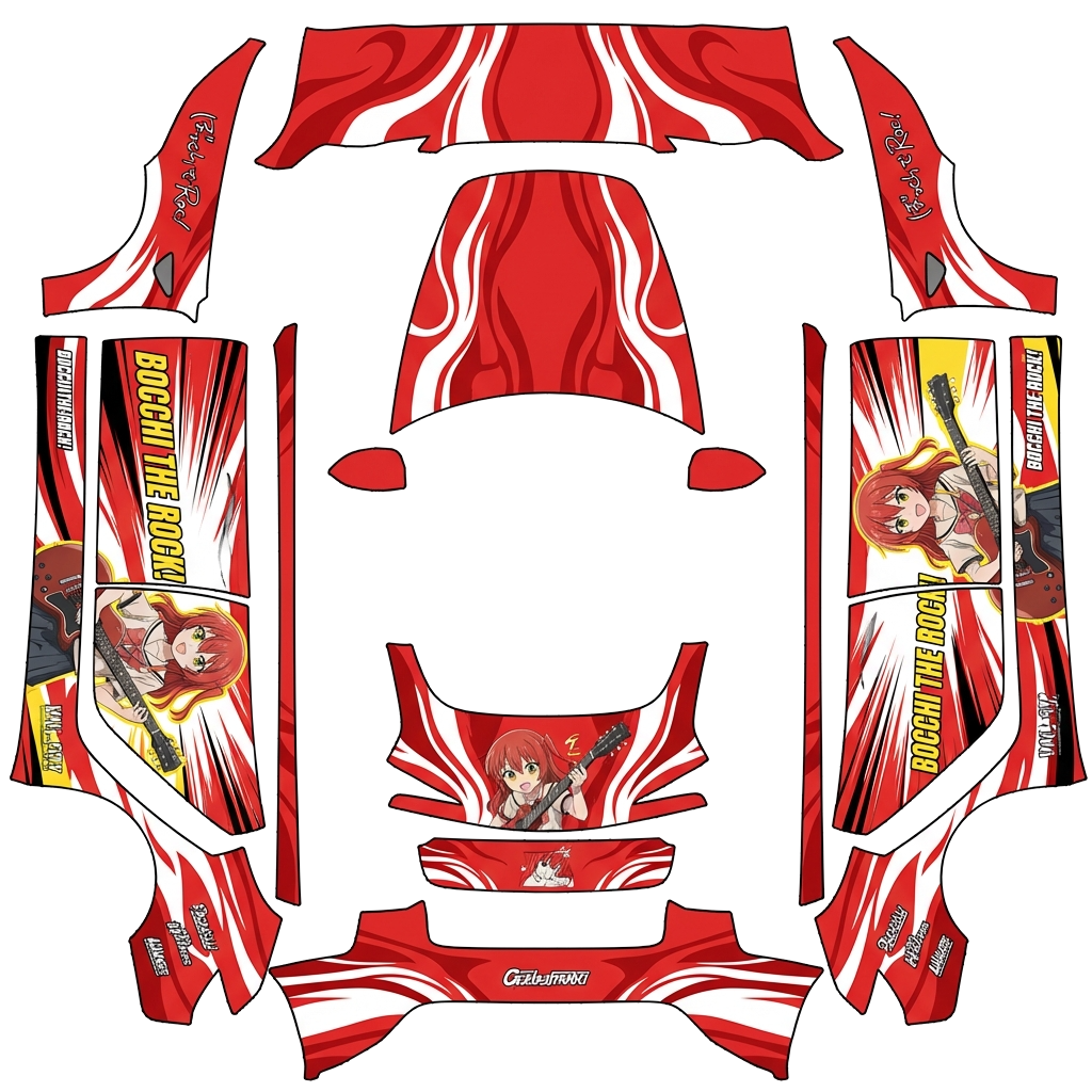 Model 3 Wrap Design - flat wrap PNG for Model 3 (2024+ Standard/Premium) Paint Shop