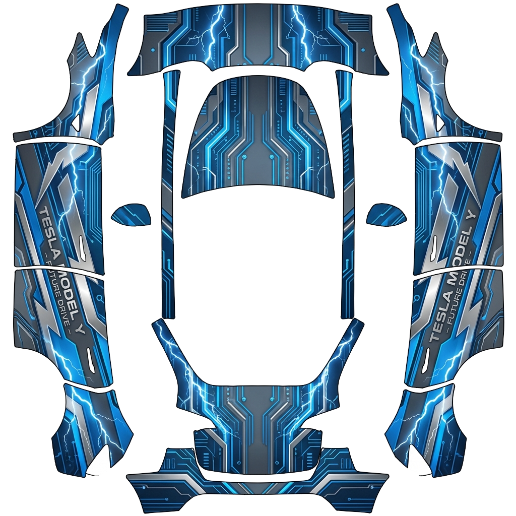 Model Y Wrap Design - flat wrap PNG for Model Y Paint Shop