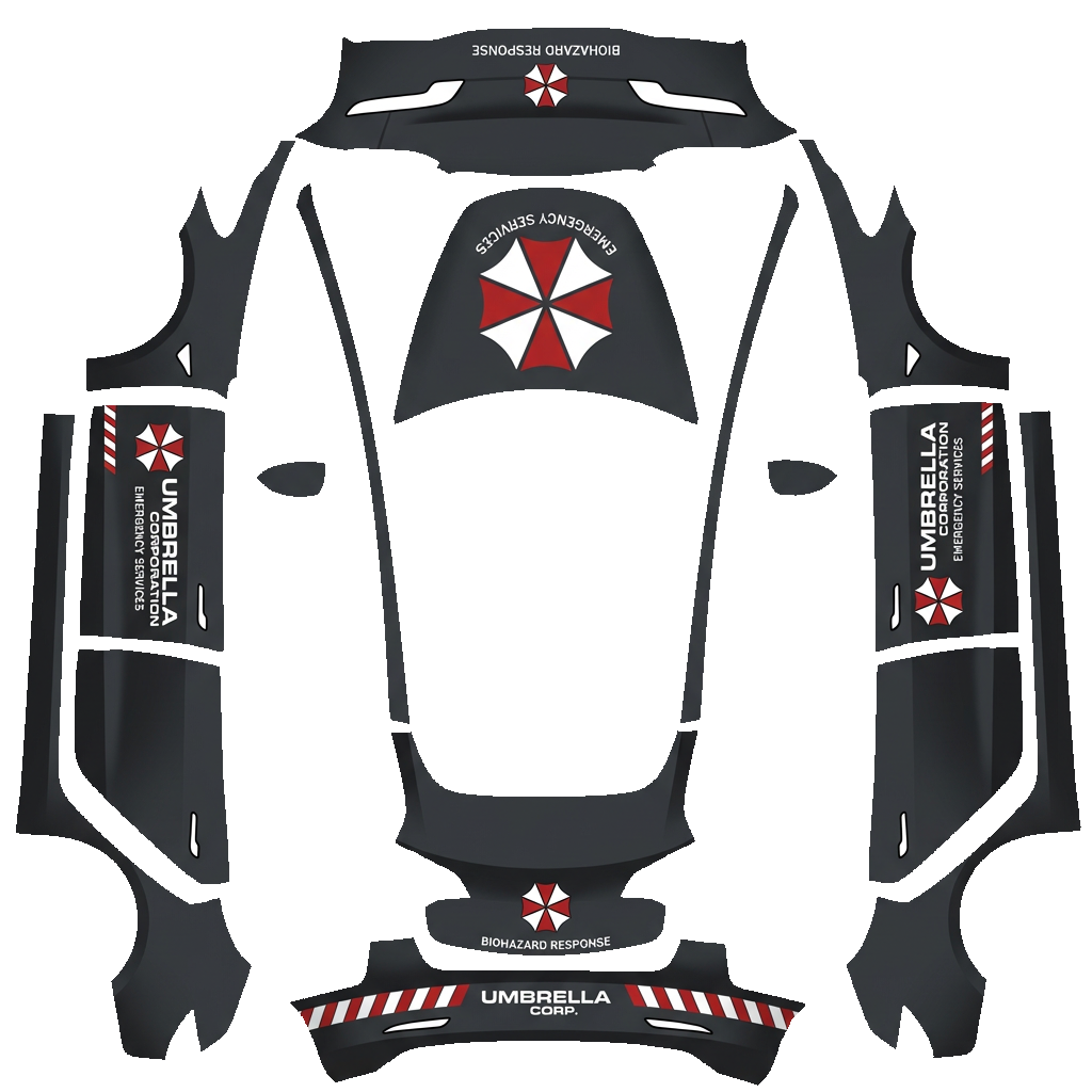 Umbrella Corporation Einsatzfahrzeug - flat wrap PNG for Model 3 Paint Shop