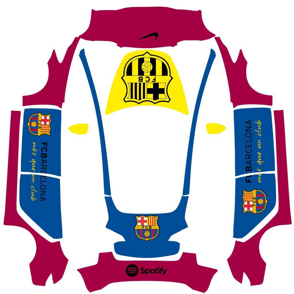 VISA BARCA BARCELONA - flat wrap PNG for Model 3 Paint Shop