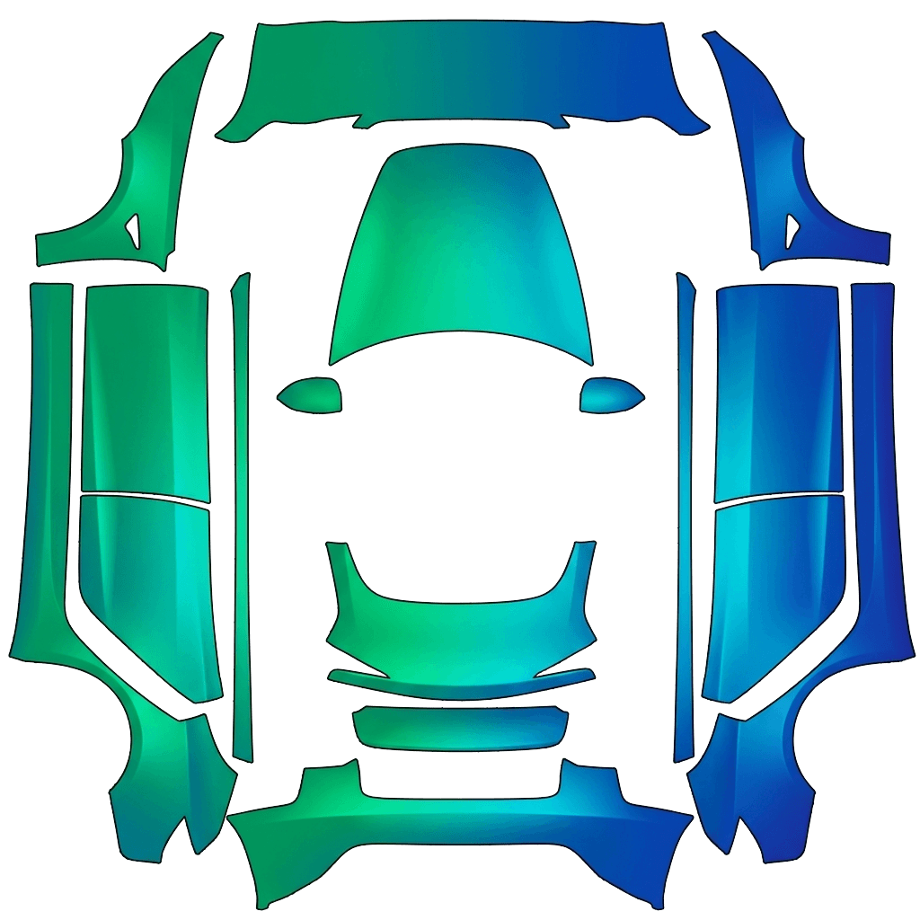 Model 3-folieringsdesign - flat wrap PNG for Model 3 (2024+ Standard/Premium) Paint Shop
