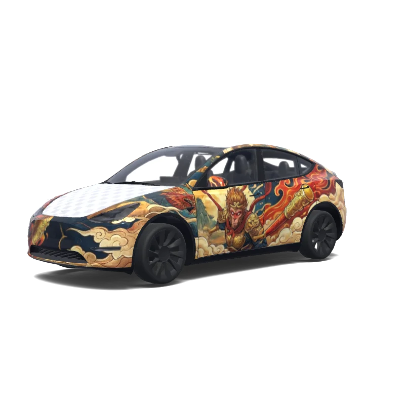 Tesla Model Y custom wrap design