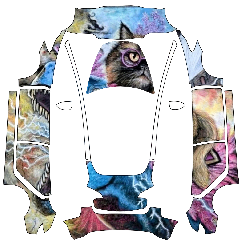 Model 3-folieringsdesign - flat wrap PNG for Model 3 Paint Shop