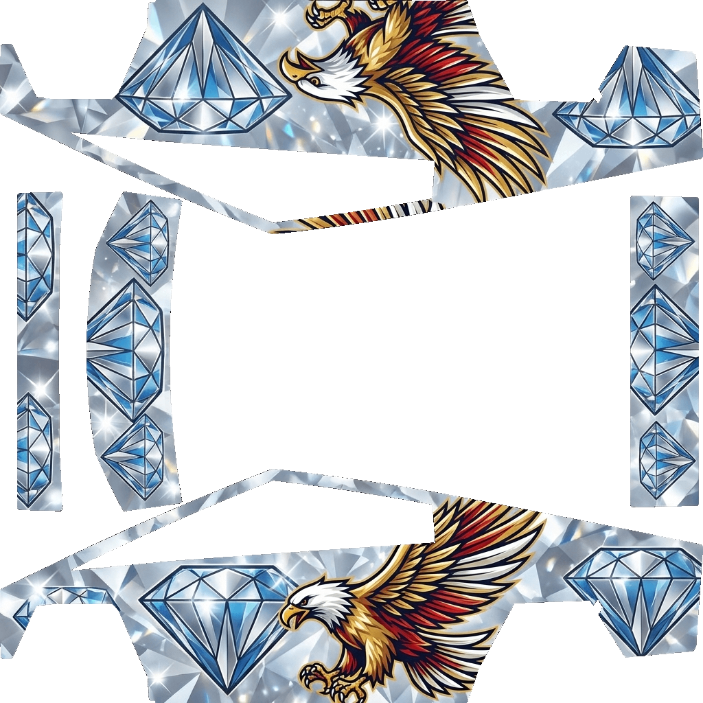 Cybertruck Wrap Design - flat wrap PNG for Cybertruck Paint Shop