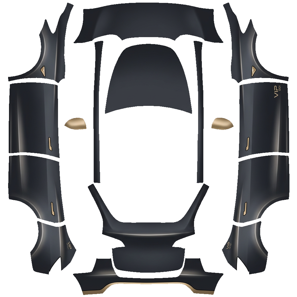 gold vip - flat wrap PNG for Model Y Paint Shop