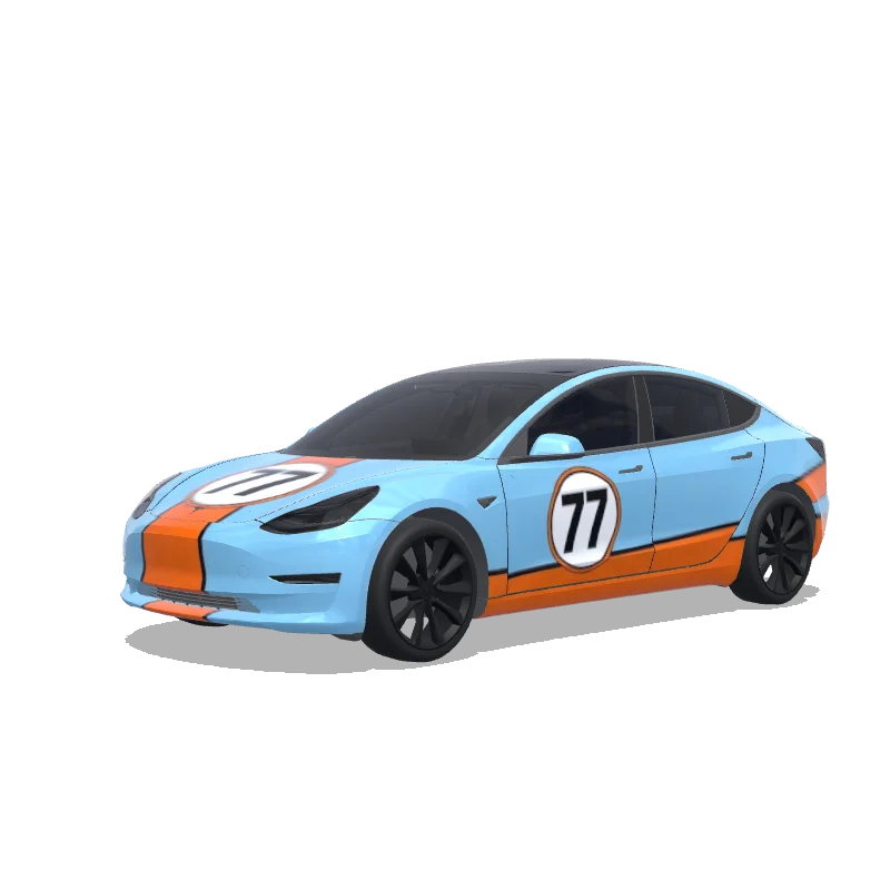 Racing Model 3 wrap, 3D Paint Shop preview