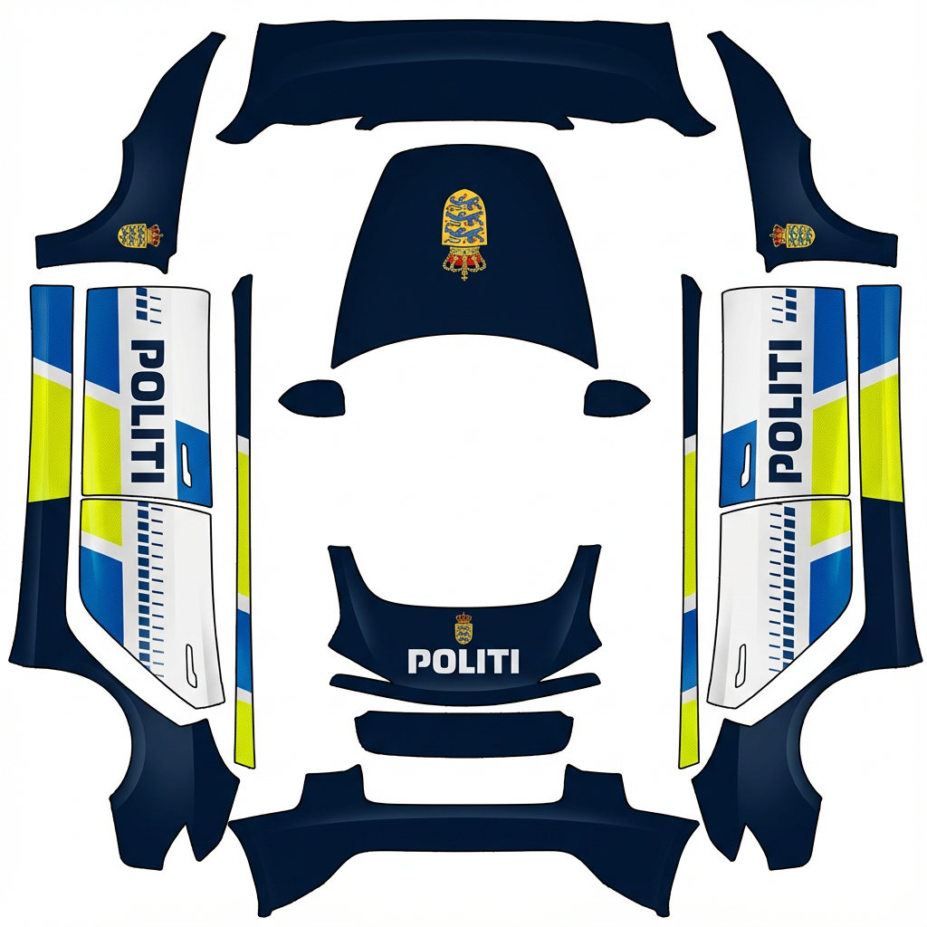 Police - flat wrap PNG for Model 3 (2024+ Standard/Premium) Paint Shop
