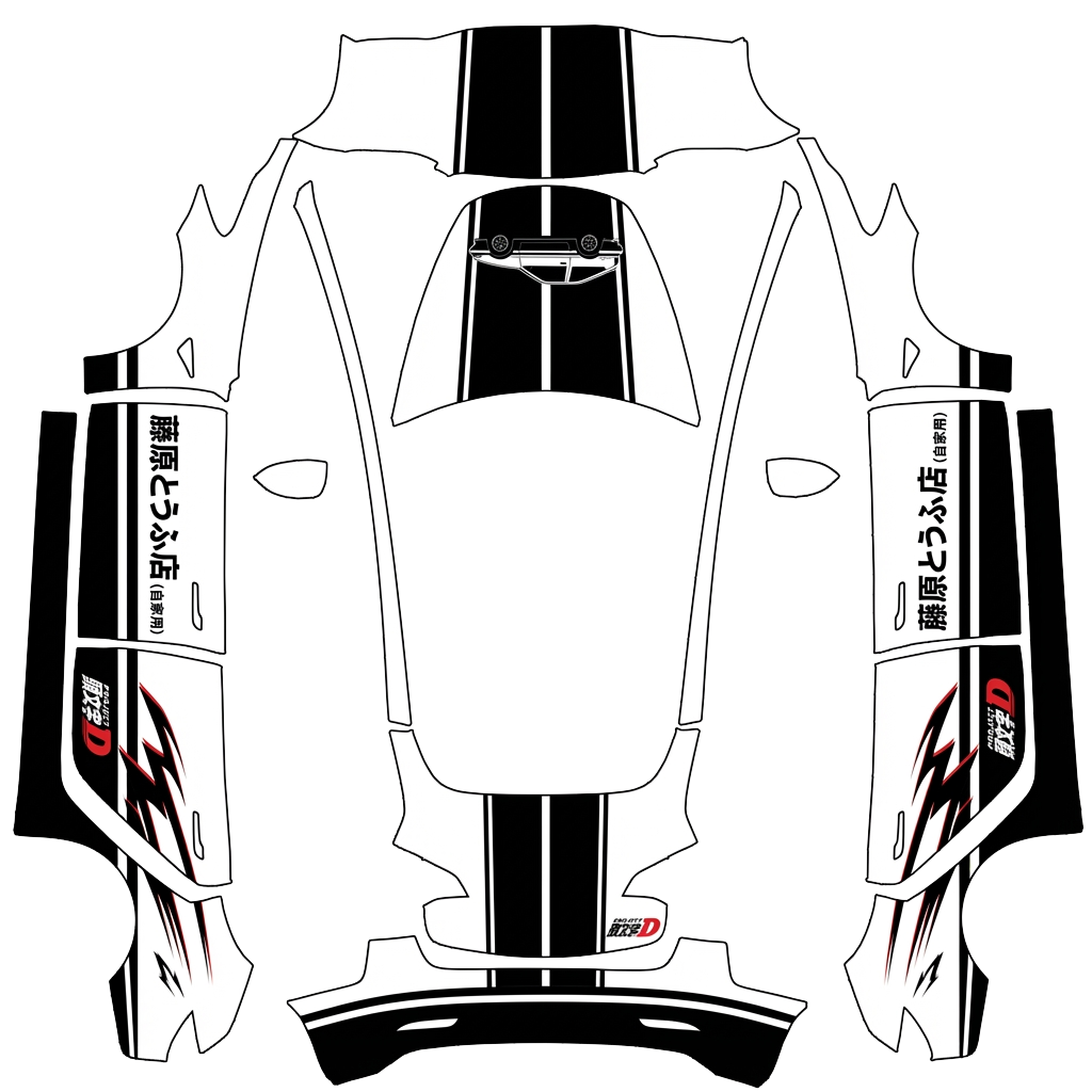 Design de covering pour Model 3 - flat wrap PNG for Model 3 Paint Shop