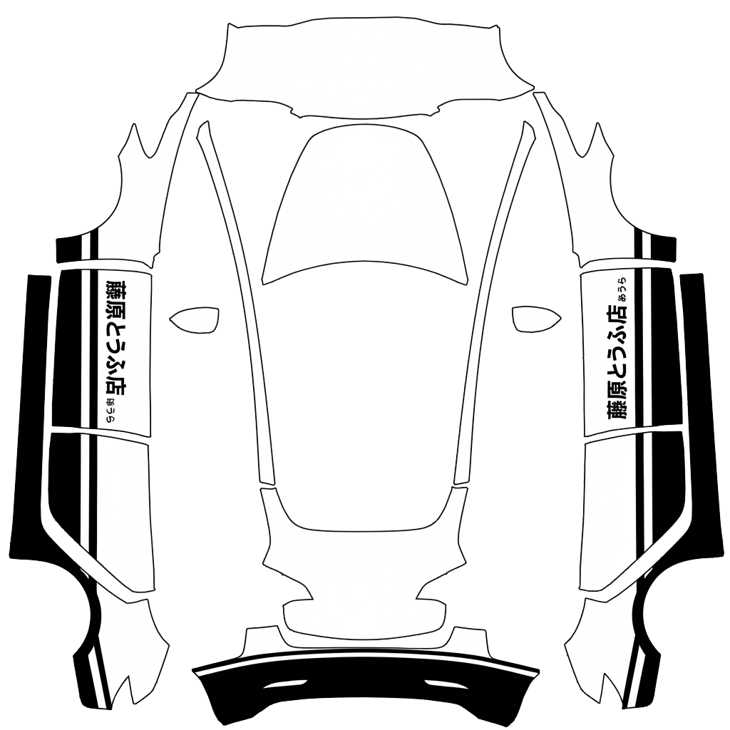 Model 3 Folierungsdesign - flat wrap PNG for Model 3 Paint Shop