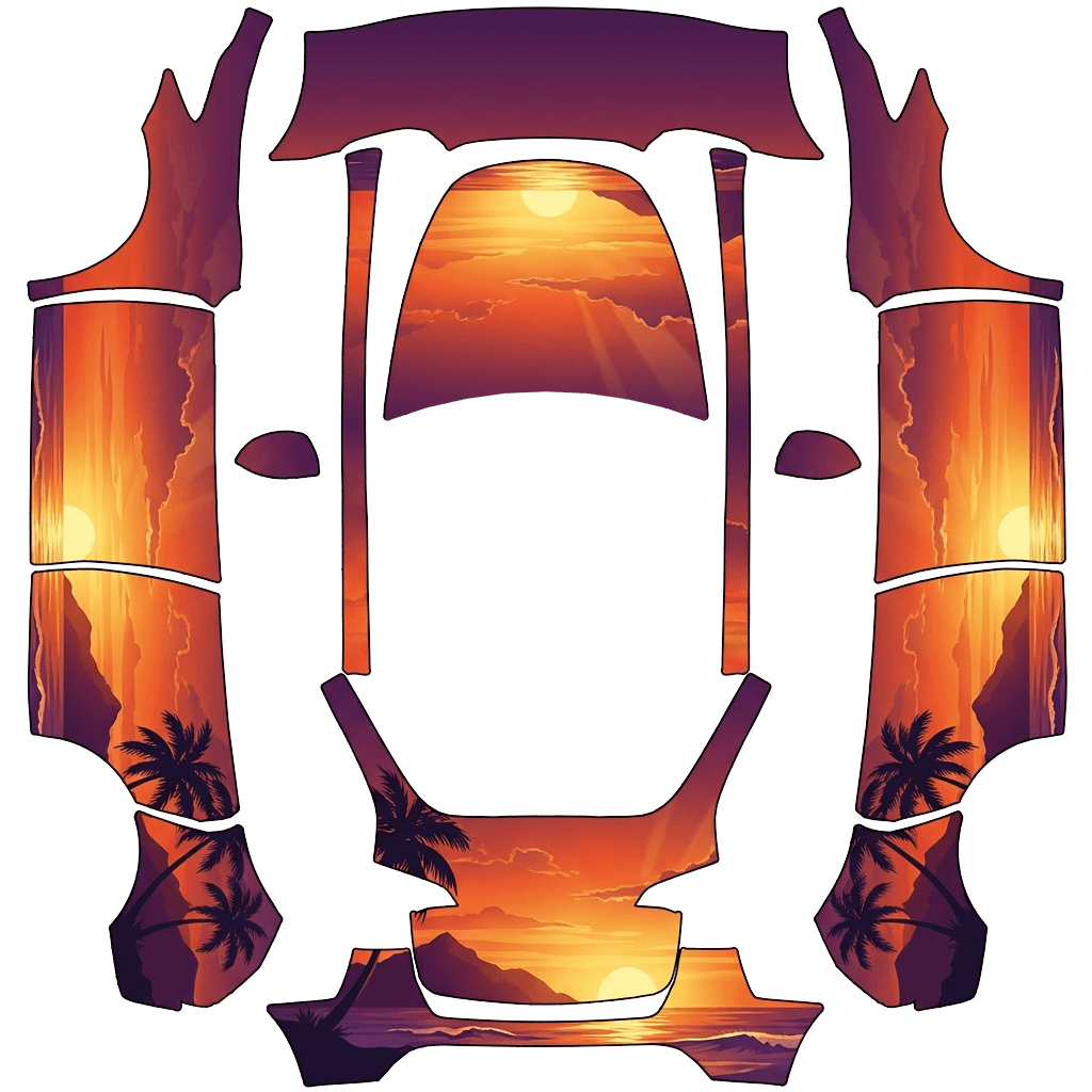 Diseño de vinilo para Model Y - flat wrap PNG for Model Y Paint Shop