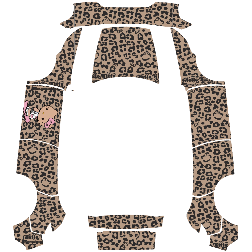 黑皮kitty - flat wrap PNG for Model Y (2025+ Premium) Paint Shop