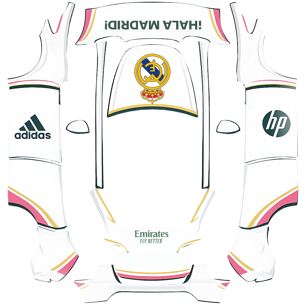 Real Madrid 2026/27 - flat wrap PNG for Model Y Paint Shop
