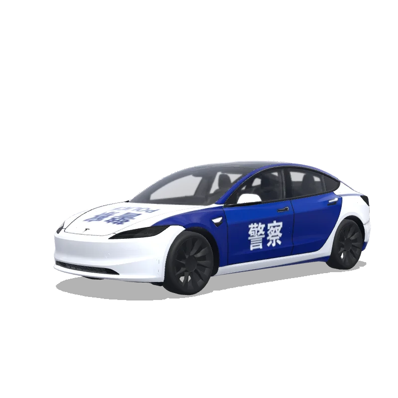 Police Model 3 (2024+ Standard/Premium) wrap, 3D Paint Shop preview