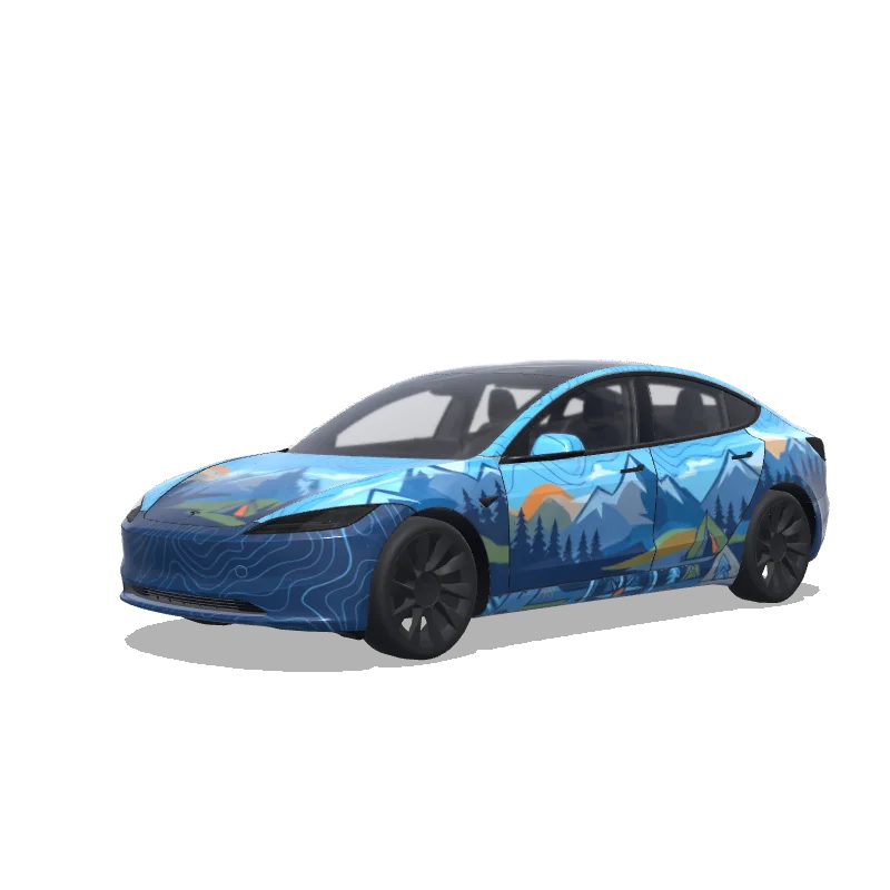 Tesla Model 3 (2024+ Standard/Premium) custom wrap design