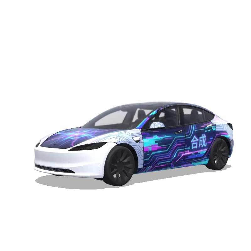 Tesla Model 3 (2024+ Standard/Premium) custom wrap design