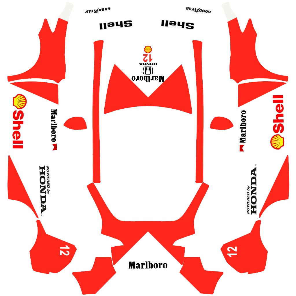 1990s McLaren F1 - flat wrap PNG for Model Y Paint Shop