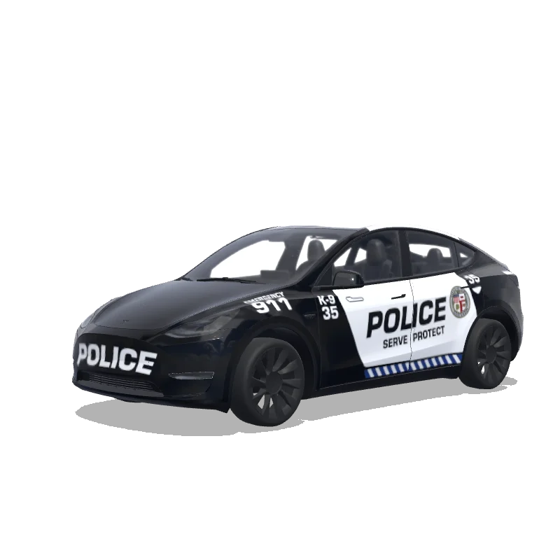 Police Model Y wrap, 3D Paint Shop preview