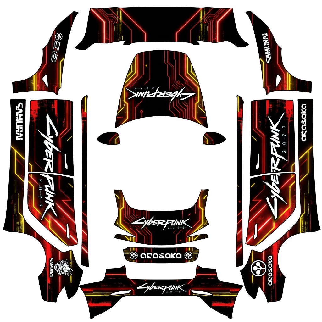 Model 3 Folierungsdesign - flat wrap PNG for Model 3 (2024+ Standard/Premium) Paint Shop