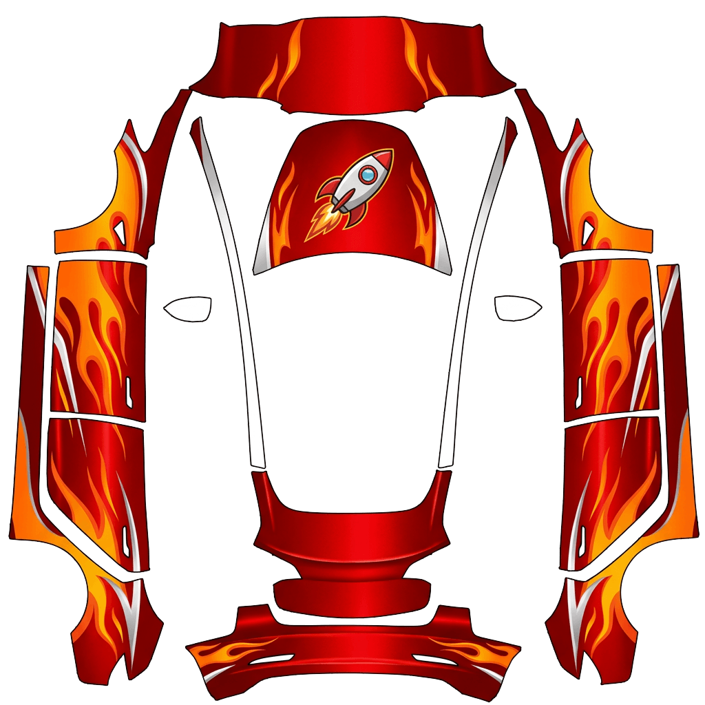 Model 3 Wrap Design - flat wrap PNG for Model 3 Paint Shop